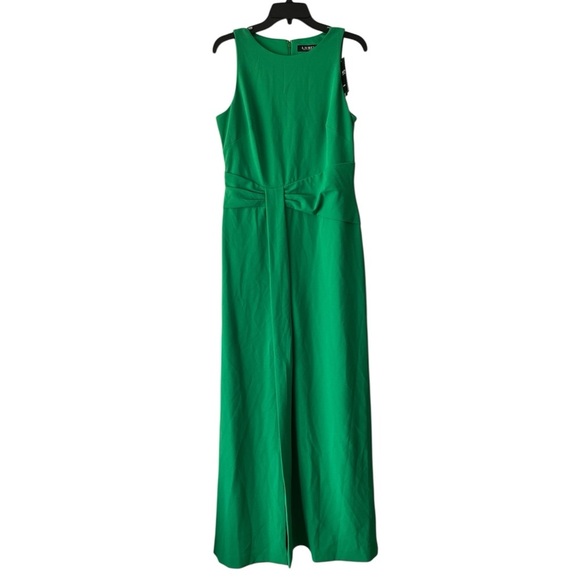 NWT Ralph Lauren Black Label Long Maxi Gown Dress Sleeveless Kelly Green Size 8 - Picture 3 of 6